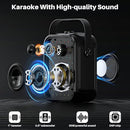 Karaoke Machine, Portable Bluetooth Speaker with 2 Wireless Karaoke Microphones, Karaoke Machine for Adults Kids with Subwoofer, LED Light Support TWS/FM/USB/AUX for Home Party Outdoor by TinyTreasures Baby Boutique
