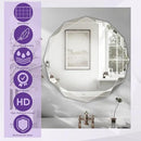 Bathroom Mirror for Wall, 24" x 24" Circle Bathroom Vanity Mirror, Beveled Edge Frameless Wall Mount Vanity Mirror, Decorative Round Irregular Beveled Edge by CozyNest Decor