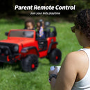 2 Seater Ride on Car Truck, 12V Kids Electric Ride on Toy for Big Kids Age 3-8 w/Remote Control- Red by TinyTreasures Baby Boutique