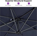 PURPLE LEAF 8 Feet Patio Umbrella Outdoor Cantilever Square Umbrella Aluminum Offset Umbrella with 360-degree Rotation for Garden Deck Pool Patio, Navy Blue by GreenHaven Gardens