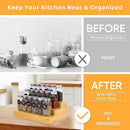 Bamboo Spice Rack Organizer for Cabinet 3 Tier Countertop Step Spice Shelf for Kitchen Storage and Organizer (2 Pack, Cabinet) by CozyNest Decor