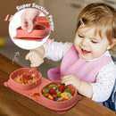 Silicone Foldable Novelty Dinner Plates,Suction Plates for Baby Travel Essential with Forks and Spoons,Microwave & Dishwasher Safe,Watermelon by TinyTreasures Baby Boutique