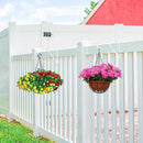 Zacool Vinyl Fence Hooks-4 Pack 5 x 10 Inches Heavy Duty White Patio Hooks Coated Steel Fence Hangers for Hanging Plants Bird Feeders,Lights,Basket,Pool Tools by GreenHaven Gardens