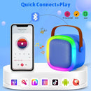 Karaoke Machine for Kids Adults, Portable Bluetooth Speaker with Wireless Microphones and LED Lights, Kids Toys Birthday for Girls and Boys Ages 4,5,6,7,8,9,10,11,12+ Years, Home Party by TinyTreasures Baby Boutique