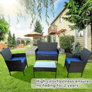 3-Pack Outdoor Patio Furniture Replacement Cushions Set–High-Elastic Sponge Cushions Fit 4-Piece Wicker Rattan Sofa, Loveseat & Chairs, 36x18x2 & 18x18x2, Waterproof, Fade-Resistant (Navy blue) by GreenHaven Gardens