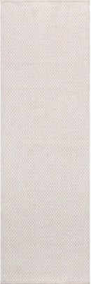 CAMILSON Indoor and Outdoor Runner Rug Off-White Solid Woven Design Easy-Cleaning Non Shedding Farmhouse Living Room Bedroom Garden Patio and Kitchen Washable Outside Carpet Alfombras (2x7) by CozyNest Decor