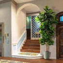 7.3ft Artificial Fiddle Leaf Fig Tree (87in) with Plastic Nursery Pot Faux Tree, Ficus Lyrata Fake Plant for Office House Farmhouse Living Room Home Decor (Indoor/Outdoor) by CozyNest Decor