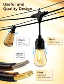 XMCOSY+ 120FT Outdoor String Lights Waterproof - LED Patio Hanging Lights for Outside Porch Backyard Gazebo Garden, Commercial Grade 42 Edison Bulbs by GreenHaven Gardens