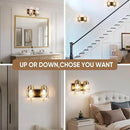 Bathroom Vanity Light Fixtures, Black Gold Vanity Lights for Bathroom 2 Lights,Gold Brushed Wall Sconce(Bulbs not Included) by CozyNest Decor