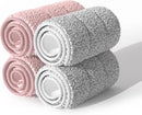 JOYMOOP Mop Replacement Pads, Reusable Microfiber Mop Pads for 13-inch Flat Mop and Mop Bucket Set, Pack of 4 Refills - Grey and Pink by CozyNest Decor