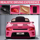 Licensed RUF CTR3 12V Kids Ride On Car with Parent Remote Control, MP3 Player, Battery Powered Electric Toy with 2 Motors, 3 Speeds, LED Lights - Pink by TinyTreasures Baby Boutique