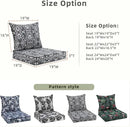 Favoyard Outdoor Seat Cushion 19 x 19 x 3 in Waterproof Pattern Fade Resistant Cover Removable Patio Furniture Cushions Deep Seat & Back Cushion Set with Adjustable Straps for Patio Chair Sofa Couch by GreenHaven Gardens