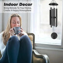 Sympathy Memorial Wind Chimes, 36' with 6 Metal Tubes, Outdoor Deep Tone for Garden, Christmas Hanging Decor - Black Grey by CozyNest Decor