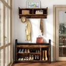 YITAHOME Hall Tree with Bench for Entryway, Wall Mount Coat Rack Shoe Bench Set, Industrial Entrance Organizer with Storage for Hallway, Rustic Brown by CozyNest Decor