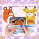 yhwsymgmho Crochet Kit for Beginners:2pcs Animals amigurumi Crochet Starter Kits with Step-by-Step Video Tutorials,Easy Knitting Set for Adults Kids,DIY Crocheting Doll Gift(Tiger & Giraffe) by TinyTreasures Baby Boutique