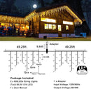 Icicle Christmas Lights, 98FT 1216 LED Icicle Lights for Outside with 228 Drops, 8 Modes Waterproof Twinkle String Lights for House Bedroom Wedding Holiday Decorations, Warm White by GreenHaven Gardens