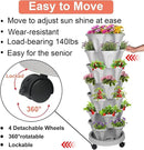 Vertical Planter 7 Tier Stackable Planters Garden Planters Strawberry Herb Flower and Vegetable Planter Indoor Outdoor Gardening Pots with Removable Wheels and Tools by CozyNest Decor