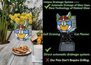 Tiffany Stained Glass Cat Planter,Indoor and Outdoor Plant Displays,Succulent Cat Pot,Plant Gifts for Women,4.6x5.15x2.3 in (Without Succulents) by GreenHaven Gardens