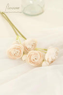 Floroom Ranunculus Artificial Flowers 18 Pcs Champagne Faux Silk Mini Ranunculus Bulk Fake Wedding Filler Flowers for DIY Cream Bouquets, Centerpieces, Bridal Shower Decorations & Arrangements by CozyNest Decor