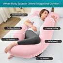 Sasttie Pregnancy Pillows for Sleeping, Jumbo U Shaped Cooling Full Body Pillow with Removable Cover, Pregnant Women Must Haves, Maternity Essential, Light Pink by TinyTreasures Baby Boutique