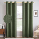MIULEE 100% Blackout Linen Textured Curtains for Bedroom Solid Thermal Insulated Olive Green Grommet Room Darkening Curtains & Drapes Luxury Decor for Living Room Nursery 42 x 84 Inch (2 Panels) by TinyTreasures Baby Boutique