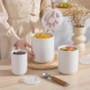 Food Storage Containers with Airtight Lids: Ceramic Canister Sets for Kitchen Countertop - Porcelain Jar for Coffee Tea Flour Sugar Rice Cookies Candy - White (23+42+75 oz) by CozyNest Decor