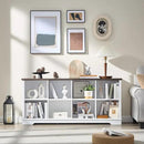 Farmhouse 8 Cube Bookshelf, White Storage Organizer Bookcase, Kids Toy Storage Cabinet, Long Bookshelves Storage Organizer Shelf, Wood Display Cabinet Book Shelves for Bedroom,Living Room,Office by CozyNest Decor