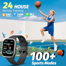Kids Wach for Girls Boys 6-15 Year Old - Smart Watch for Kids 1.8" Fitness Tracker,No Phone Needed,Pedometer Sleep Monitor Heart Rate Waterproof,Puzzle Game for Girls Boys Teens Birthday Gift (Black) by TinyTreasures Baby Boutique