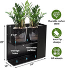 Large Rectangular Metal Planter Box Outdoor 30" H x 34" W x 10" D,Tall Flower Pot with Quick Installation,Long Black Planters for Outdoor Plants with Drainage Holes for Plants,Patio,Garden by CozyNest Decor