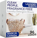 The Clean People Fragrance Free Laundry Detergent Sheets - Laundry Soap - Ultra Concentrated, Recyclable Packaging, Stain Fighting - Fragrance Free, 96 Pack by CozyNest Decor