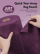 Fantasticlean Microfiber Cleaning Cloth Roll -75 Pack, Tear Away Microfiber Towels, 12" x 12", Reusable, Washable, Scratch Free, Ultra Absorbent Dish Rags for Car, Home, Garage or Shop (Dark Purple) by CozyNest Decor