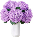 8pcs Lavender Fake Flowers Silk Hydrangea Artificial Flowers Bouquets Faux Hydrangea Stems for Home Table Centerpieces Wedding Party Decoration by CozyNest Decor