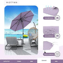 Midtown Umbrellas 10-Year-No-Fade - 9 Ft - UV Proof Purple Polyester Fabric - Umbrella Outdoor Patio, Auto-Tilt Aluminum Frame Patio Umbrella for Garden, Pool & Deck - Black Pole by GreenHaven Gardens
