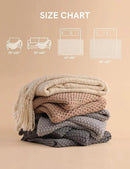 YnM Chunky Cotton Knit Throw Blanket, Cable Knit Throws for Bed Couch Sofa, Comfy & Relaxing, Decorative Piece for Farmhouse Modern Boho Rustic Scandinavian Chic Vibe, Moon Grey 50x60 Inches by CozyNest Decor