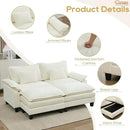 URRED Modular Sectional Sofa Comfy Cloud Couch, Modern Chenille Sofa Sleeper Deep Seat Couches with Ottoman/Pillows for Living Room (White, 82.6''- 2 Ottomans) by CozyNest Decor