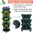 Vertical Planter, 7 Tier Stackable Strawberry Planter with Garden Tool Set, Movable Indoor/Outdoor Garden Herb Pot for Growing Vegetables and Succulents, Green by GreenHaven Gardens