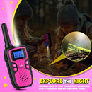 Wishouse Walkie Talkies for Kids Rechargeable Long Range,Xmas Birthday Gift for 4 5 6 7 8 9 Year Old Girls,Hiking Gear Camping Games Cool Toys with NOAA,SOS Siren,Lamp,Lanyards,Easy to Use,2 Pack by TinyTreasures Baby Boutique