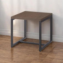 Patio Tables Outdoor Coffee Table - Steel Side Tables End Table for Proch Deck Balcony Garden Squre Brown Tabletop by GreenHaven Gardens