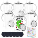 12 Oz Sublimation Sippy Cup 6 Pack, Kids Sublimation Sippy Tumblers, Stainless Steel Sublimation Todder Water Bottle by TinyTreasures Baby Boutique