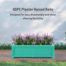 HDPE Raised Planter Box Outdoor,Rot-Resistant and Non-Cracking,Raised Beds for Gardening 29.5 * 14.4 * 9.8 in for Yard,Lawn,Outdoor Planter Boxes Rectangle with Drainage Holes Aruba Blue by GreenHaven Gardens