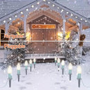 C9 Christmas Lights Outdoor, 4 Packs Total 102.8 Ft 80 Bulbs Christmas Pathway Lights, Waterproof Walkway Lights for Outside Driveway Sidewalk Outdoor Christmas Decorations Yard, Clear by GreenHaven Gardens