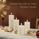 LUSHABOR Flameless Candles, 4 Pack Battery Operated Candles with Remote, Real Wax LED Fake Candles with Timer Flickering for Christmas Wedding Home Party D3 H 5" 6" 7" 9" White by CozyNest Decor