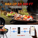 Meat Thermometer Digital Wireless, 800FT Long Range Bluetooth Cooking Thermometer, Food Thermometer for Remote Monitoring of Grill, Oven, Smoker, Air Fryer, Rotisserie, iOS & Android App by TinyTreasures Baby Boutique