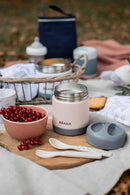 Beaba Stainless Steel Insulated Food Jar 10 oz, Kids Thermos, Lunch Containers, Leakproof, Wide Opening, Suitable for Hot and Cold Foods (Rose) by TinyTreasures Baby Boutique
