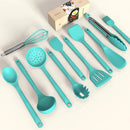 Silicone Cooking Utensils Set - 600°F Heat Resistant, Nonstick Kitchen Utensil Set with Spatulas, Spoons, Whisk, Tongs, BPA Free, Dishwasher Safe (Teal) by CozyNest Decor