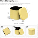 B FSOBEIIALEO Storage Ottoman Cube, Flowers Shaped Ottomans with Storage Foot Stool Footrest for Lving Room, Boucle Ottoman Seat for Dorm Room,Faux Teddy Fur, Yellow 12.6"x12.6"x12.6" by CozyNest Decor
