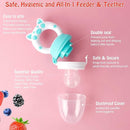 Baby Solids/Frozen Fruit Feeder Pacifier, Infant Teether Toy 4M+, BPA-Free Silicone Pouch & Nipple, Safely Introduce Solids, Teething Relief, 2-Pack (Piglet - Mint Green Pink, S/M/L) by TinyTreasures Baby Boutique