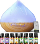 Aroma Diffuser with Essential Oils Set, 500 ML Essential Oil Diffuser with Remote Control, Humidifier with 14 Color Lights for Large Room, 4 Timer Setting, Auto Shut-Off by CozyNest Decor