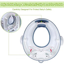 ANGELBLISS Baby Potty Training Toilet Seat with Soft Cushion Handles, Haute Collection, Double Anti-Slip Design and Splash Guard for Boys and Girls (Blue) by TinyTreasures Baby Boutique