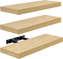 Sorbus Floating Shelves for Wall, Bathroom Shelves Wall Mounted for Kitchen, Bedroom, Bathroom Storage Over Toilet, Hanging Book Shelf for Wall Home Decor Living Room (Maple Wood, 3 Pack) by CozyNest Decor